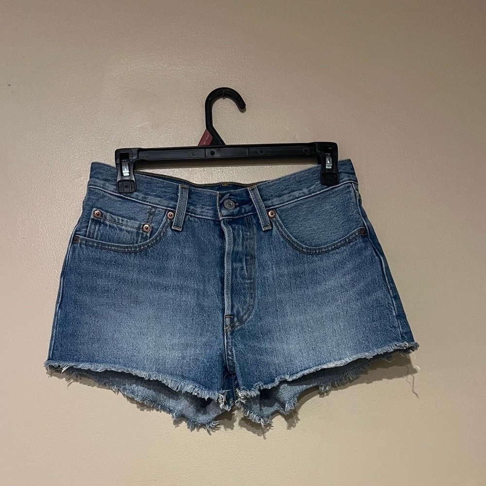 Levi's Women's Size 26 Denim Cut Off Shorts Button Fly Frayed Hem